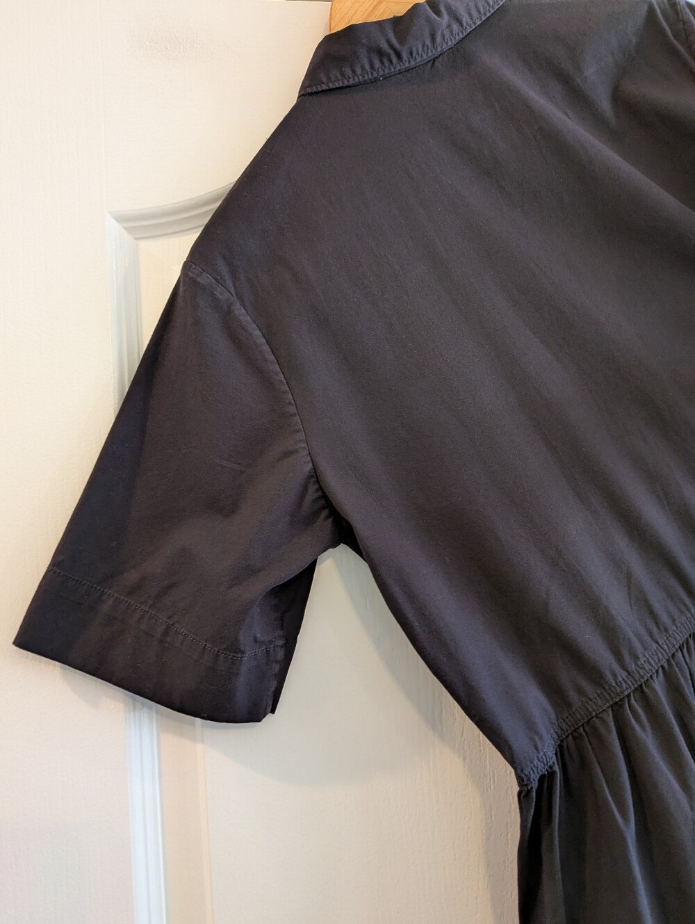 Everlane Parklet Shirtdress Cotton Black Midi Dress Minimalist Relaxed Size 6 - Picture 15 of 16